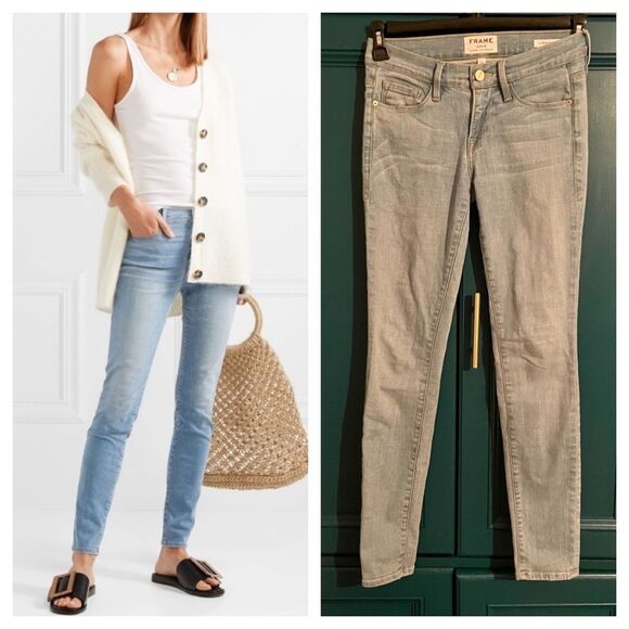 Frame Denim Skinny Jeans Park Court Light Wash Sz 26 - Picture 1 of 6